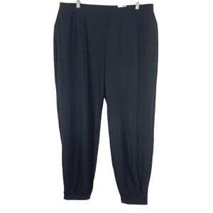 Chico's Modern Pants Black Solid Polyester Spandex Minimalist NWT Women's Size 3